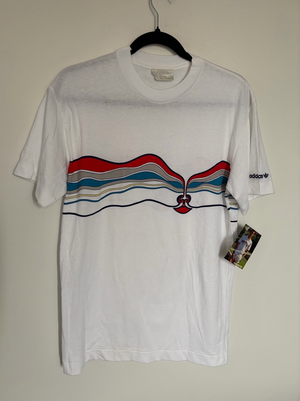 NWT Vintage 90s ADIDAS Ivan Lendl The Face Tee Shirt Tennis Style small